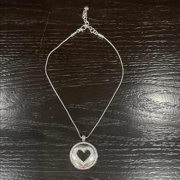 Brighton Silver Heart Pendant Necklace with Crystal Accents - Picture 2 of 5